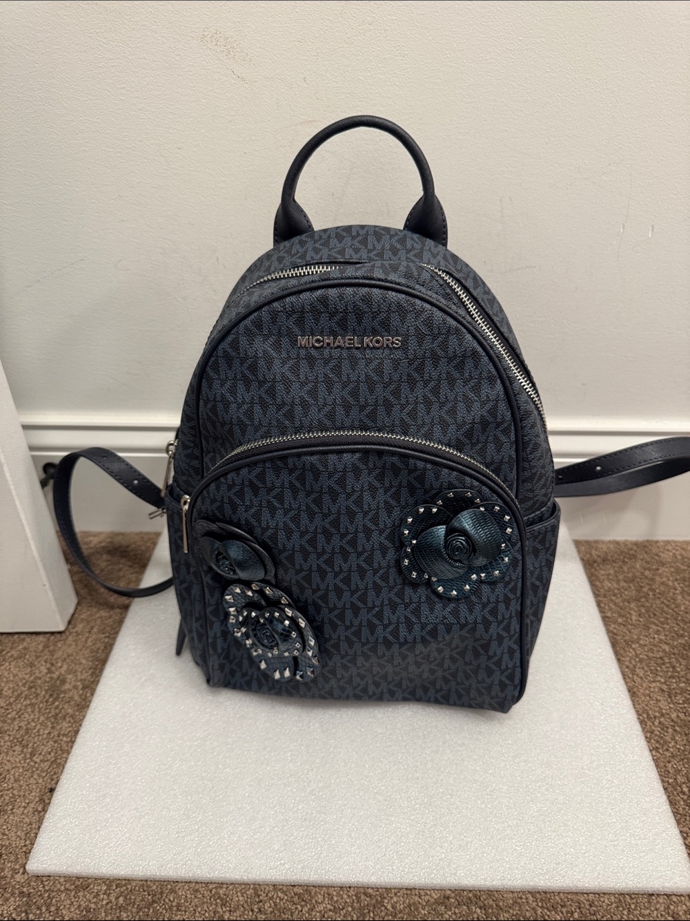 Michael Kors abbey medium floral applique backpack